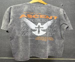 เสื้อยืดผ้าซักแบบกรดสำหรับผู้ชายผ้าฝ้าย/โพลีเอสเตอร์เสื้อคอกลม/คอลูกเรือแบบปกติระบายอากาศได้ดีเป็นมิตรกับสิ่งแวดล้อม - Product Image 5