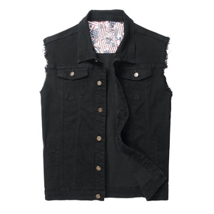 เสื้อกั๊กผ้ายีนส์ของผู้ชายแห้งเร็วย้อนกลับได้ใส่สบายระบายอากาศได้ดีในฤดูใบไม้ร่วง - Product Image 1