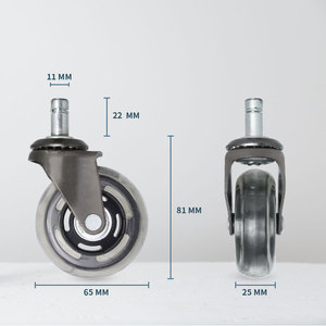 Tige d'anneau de friction universelle de roulette de roue de PVC de 2.5 pouces pour le tapis de sol de bureau - Product Image 2