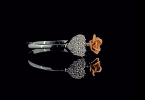 Anillo de Diamante Cultivado en Laboratorio de 0.15 CTW, Dos Tonos, Certificado SGL, Oro Blanco y Rosa Sólido de 14K - Product Image 2