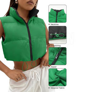 Calidad Premium Cantidad a granel Crop Top Puffer Chaleco Mujeres Use Uso al aire libre Crop Top Puffer Chaleco - Product Image 6
