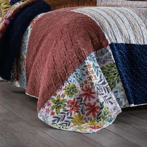 Nouvelle collection 2026 : Couvre-lits et édredons en coton, tailles King et Queen, ensemble 3 pièces, motif uni, broderie en velours, tissu 300 fils/cm² - Product Image 5