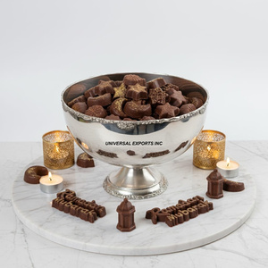 Bol à chocolat en acier inoxydable plaqué nickel, forme ronde, bol décoratif pour bonbons, dernière arrivée, nouveau bol à chocolat fantaisie - Product Image 1