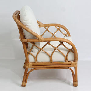 Natural Brown UV-Resistant PE Rattan One Seat <b>Garden</b> Sofa Waterproof <b>Cushion</b> Outdoor Furniture Minimalist Design Farmhouse - Product Image 3