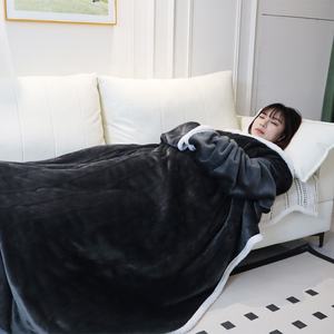 Couverture en polaire chauffante portable avec manches, <span class=keywords><strong>robe</strong></span> électrique avec contrôle de la température pour un usage domestique, femmes et hommes - Product Image 1