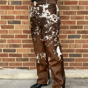 Pantalon en cuir de vachette pour homme, fourni directement par l'usine, design personnalisé, vente chaude, 100% cuir de vachette véritable - Product Image 3