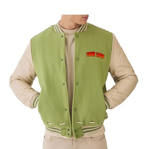 Men's Custom Varsity <b>Baseball</b> <b>Bomber</b> <b>Jacket</b> Canvas Streetwear College Hooded Stand Collar Front Logo Winter OEM - Product Image 1