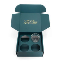Boîte cadeau magnétique à double porte en verre avec impression personnalisée, laminage mat, gaufrage, revêtement UV, ensemble de pots et tasses, fabriquée à la main avec des matériaux recyclés