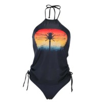 Ensemble de maillot de bain 2 pièces pour femmes, imprimé animal sexy, taille plus, avec logo personnalisé, t-shirt et bas de bain, spandex/nylon, séchage rapide, respirant