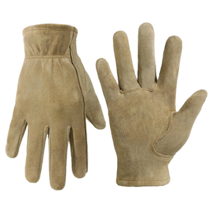Gants résistants à la chaleur pour camping en plein air Gants de sécurité anti-brûlure et résistants à la chaleur pour conducteurs en cuir fendu de vache - Product Image 1