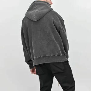 Sweat-shirts à capuche délavés à l'acide pour hommes, fabriqués au Pakistan, à prix abordable, manches longues, qualité supérieure, collection basique, en promotion - Product Image 6