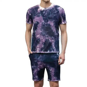 Último diseño transpirable verano Tie Dye impresión alta calidad hombres pantalones cortos conjunto ropa Casual - Product Image 1