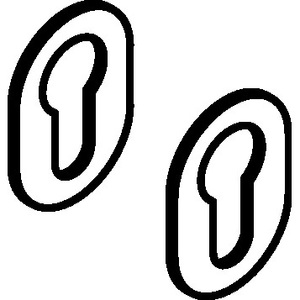 HEWI 306XAM Stainless Steel Keyhole Escutcheon Pair 1.5 mm Thick XA Escutcheon and PZ Oval Metal <b>Key</b> <b>Chains</b> Durable and Sleek - Product Image 3