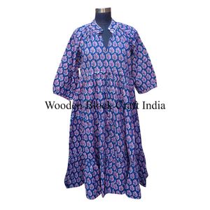 Vestido Largo Informal de Verano para Mujer, Estilo Indio Vintage, de Algodón, con Estampado Floral, Transpirable y Suave, Estilo Bohemio para la Playa - Product Image 1