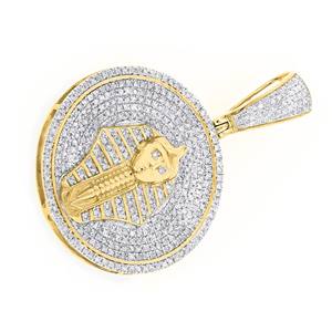 Personalizado 2ct forma redonda laboratorio cultivado diamante egipcio Faraón cabeza colgante en 14K oro Hip Hop colgante - Product Image 4
