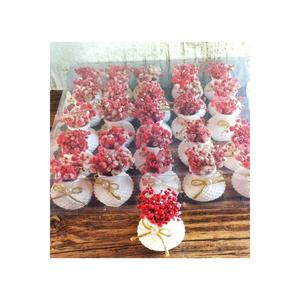 Promessa fidanzamento matrimonio Henna caramelle regalo pietra Mini vaso con fiori secchi 25 pezzi-con etichetta