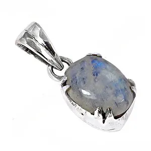 "Handmade Rose Gold 925 Silver <b>Moonstone</b> Charm <b>Pendant</b> for Women Rhodium Plated" - Product Image 1