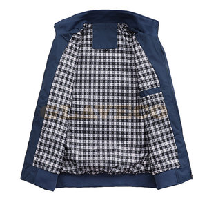 Chaqueta de bombardero para hombre de último diseño impermeable de poliéster hecha con tela de lona con cuello levantado-Chaqueta de bombardero al por mayor - Product Image 2