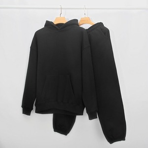 ชุดวอร์มผ้าฝ้ายสำหรับผู้ชายชุดวอร์มผ้าฝ้าย100% สีล้วนแบบออกแบบได้ตามต้องการ - Product Image 1