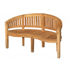Woodlands Premium madera de teca media luna Banana banco de madera maciza diseño moderno para el hogar muebles de patio al aire libre exportados de China - Product Image 1