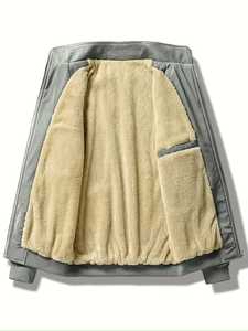 Veste bomber en gros pour hommes, veste courte en laine de haute qualité sur mesure, taille plus, style streetwear décontracté - Product Image 4