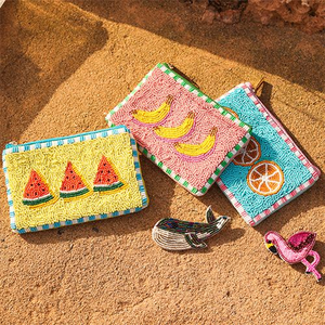 Sac à maquillage chic à perles en vente chaude, mini porte-monnaie avec fermeture éclair, motif à pompon, en toile, excellent cadeau, style amour - Product Image 5