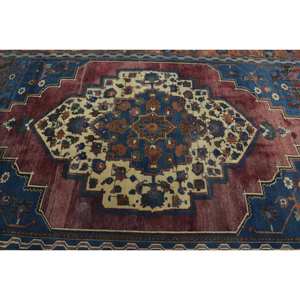 พรมตุรกีวินเทจคลาสสิกสีแดงสีฟ้า6.6 x 10.4ft ขนาดใหญ่ผ้าขนสัตว์เย็บปะติดปะต่อกันน้ำยางสำหรับวัยรุ่นสี่เหลี่ยมผืนผ้าตกแต่งห้องโถงห้อง - Product Image 5