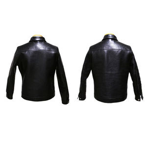 Negro Color sólido Producto popular Mejor calidad Exterior Casual Moda Desgaste Hombres Invierno Cálido Chaquetas de cuero para hombres - Product Image 3
