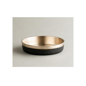 Tazón de metal de tendencia de diseño moderno de oro negro y rosa, accesorios de cocina personalizables a la venta - Product Image 1