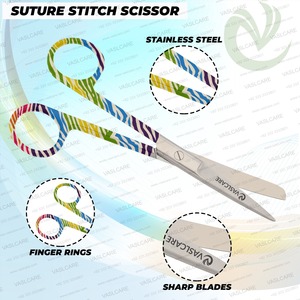 Juego de 3 tijeras Vaslcare de enfermería Premium, diseño elegante, mango impreso, pinzas hemostáticas, fuente de alimentación Manual - Product Image 4