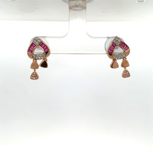 18K Rose Gold Diamond Necklace Set Modern Geometric Fine <b>Jewelry</b> - Product Image 5