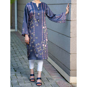 GULYA Women's XL Satin Silk Printed Shirt with <b>Bow</b> Collar Floral Embroidered Western Casual Style for Spring/Summer Office Wear - Product Image 2