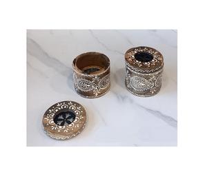 Bulk Wooden Mubkhar <b>Oud</b> Burner Set Of Three Round Shape <b>Incense</b> Bakhoor Burner For Wedding Fragrance Use - Product Image 4