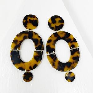 Resin tortoise Oval Earring Collection Hot Sale Bohemian Colourful <b>Statement</b> Drop Women Ethnic Handmade <b>Jewelry</b> BY HF CRAFTS - Product Image 4
