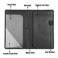 Buku Server dompet pelayan kulit PU Logo kustom untuk pelayan