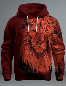 Pull à capuche surdimensionné pour homme avec impression 3D graphique loup Streetwear d'automne Sweat à capuche animal Tops - Product Image 6