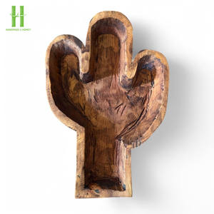MÁS VENDIDO: Cuenco de Madera con Forma de Cactus para Hacer Velas, Variedad de Tamaños, Hecho a Mano en Vietnam - Product Image 2