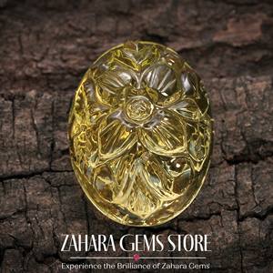 Quartz citron naturel de haute qualité pierre précieuse main moghol sculpté ovale coupe jaune 100 pièces pierres en vrac pour la fabrication de bijoux à bricoler soi-même - Product Image 4