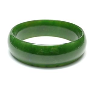 Bracelet en jade vert naturel Hetian, 18 mm, poli, bijoux unisexes tendance - Product Image 3