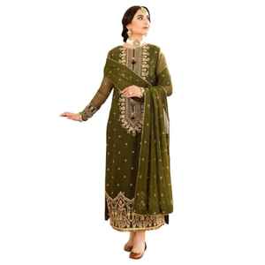 Colección de Salwar Patiyala Estilo Bollywood de Moda para Mujer, Kurta Lehenga con Bordado de Georgette de Diseñador para Fiestas Pakistaníes - Product Image 1