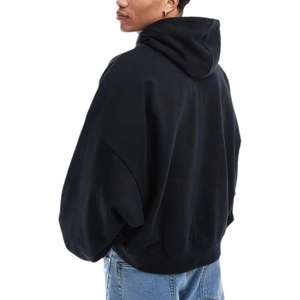 Sweat-shirts unisexes en molleton noir foncé de qualité supérieure 100% coton, lourds, thermiques, confortables et élégants pour hommes - Product Image 4