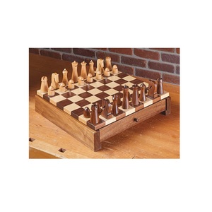 Hand polished natural <b>wood</b> <b>chess</b> <b>board</b> for an organic rustic appeal and soft glowing tones in home design - Product Image 6