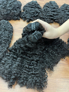 Vente en gros prix d'usine cheveux birmans bouclés trame couleur noire 100% extensions de cheveux vietnamiens de haute qualité - Product Image 5