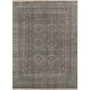 Alfombras de Lana Anudadas a Mano Erbe Green, Alfombras ZA Jaipur-RGS-1280, Diseño de Medallón Rectangular Tipo Rompecabezas para Sala de Estar, Pasillo, Hogar - Product Image 1