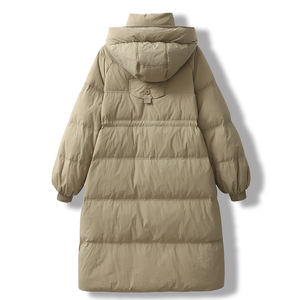 2023 chaqueta acolchada de algodón de invierno personalizada para mujer con característica impermeable abrigo de manga larga en color sólido hecho de pana - Product Image 2