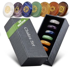 Gran oferta de la mejor calidad, conjunto de Chakra Natural, piedras curativas con las 7 piedras preciosas más importantes | Juego de cristales, ágata, pedido a granel - Product Image 1