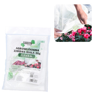 Tela de Cubierta No Tejida AGO2081 AGRO, 1.1x5m, Blanco Invernal, 30G, Resistente al Viento, Plástico PP - Product Image 1