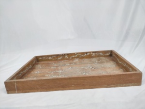 Bandeja de servicio de madera artesanal de diseño Premium, venta al por mayor, nueva bandeja de fruta de madera maciza para ocasiones presentes en la India - Product Image 2