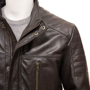 แจ็กเก็ตหนังแฟชั่นสำหรับผู้ชายผลิตตามสั่ง-วัสดุหนังวัวคุณภาพสูงกันน้ำระบายอากาศได้ดีกันลมสำหรับฤดูหนาวสินค้าใหม่มาแรง - Product Image 4