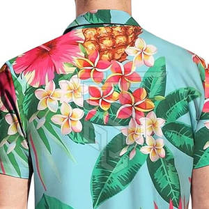 T-shirt décontracté pour adultes, best-seller, design hawaïen, col montant, manches courtes, 100% coton respirant, style tendance - Product Image 3